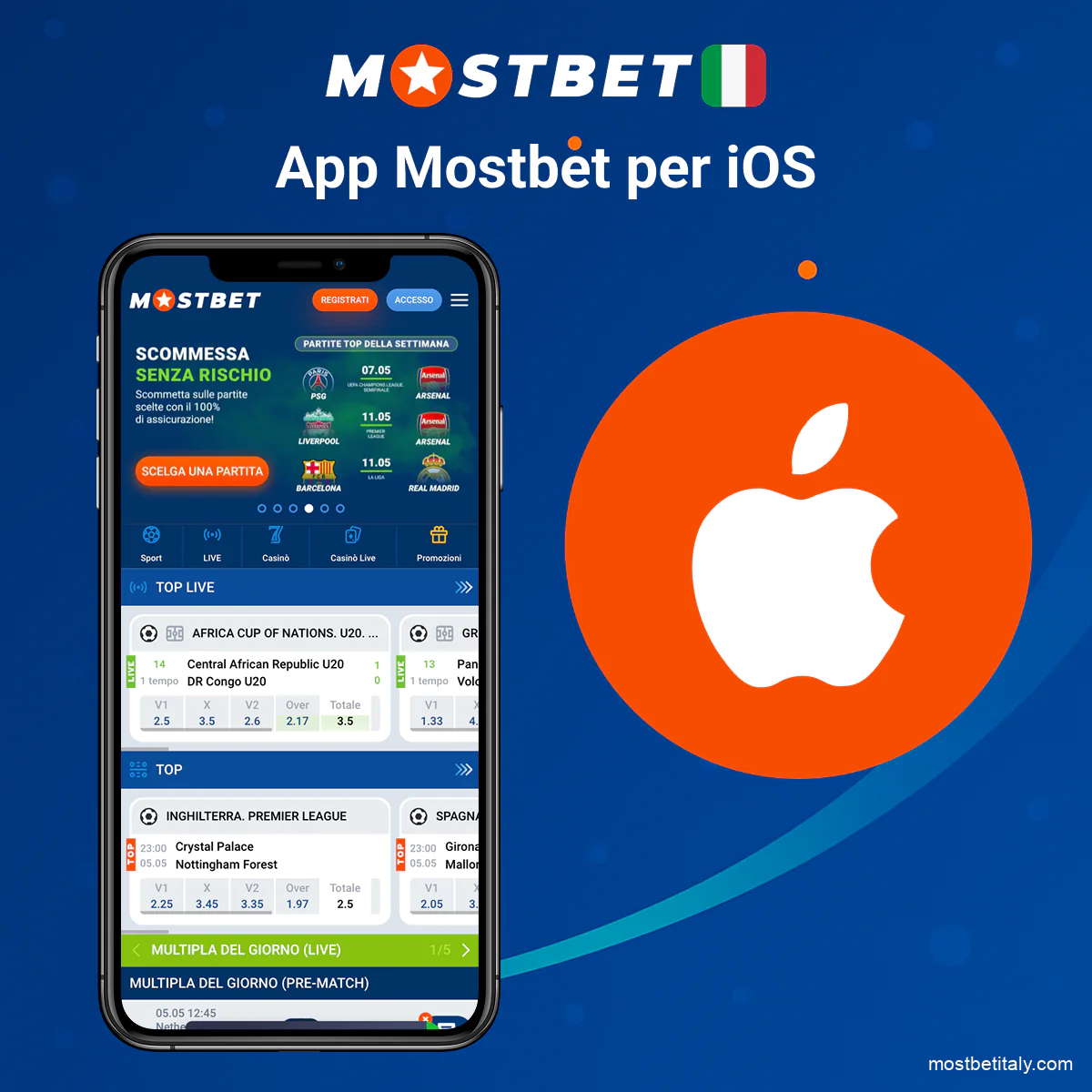 Download app Mostbet su iOS