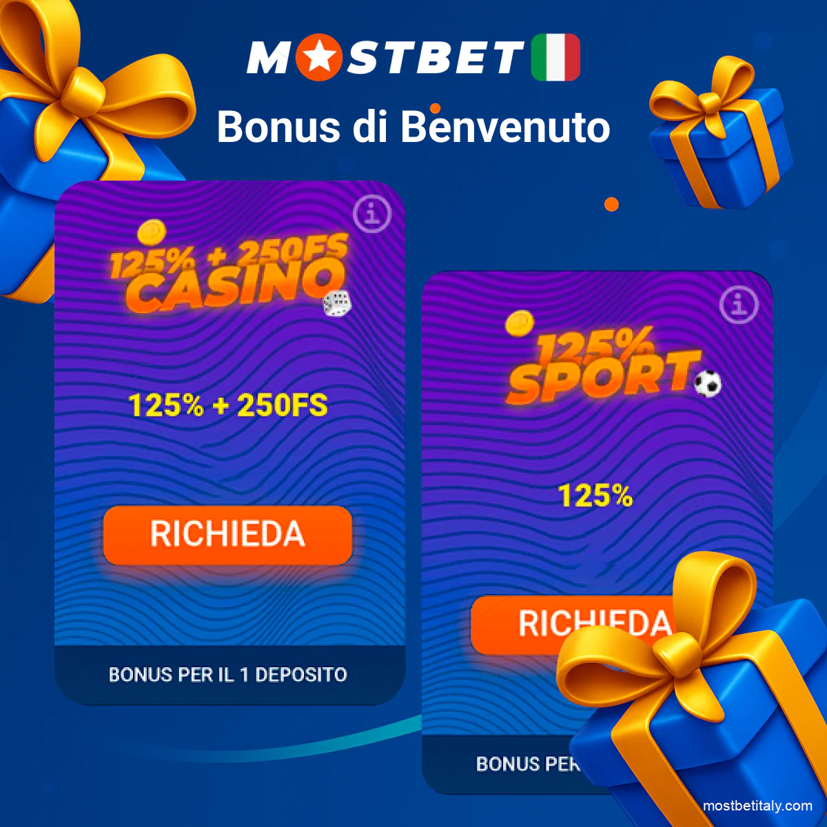 Bonus di benvenuto Mostbet per nuovi utenti italiani