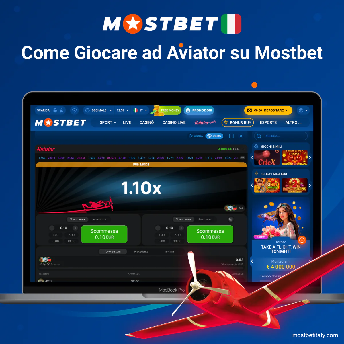 Guida gioco Aviator Mostbet