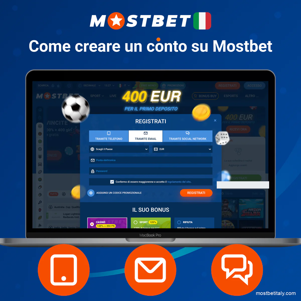 Registrazione Mostbet passo dopo passo
