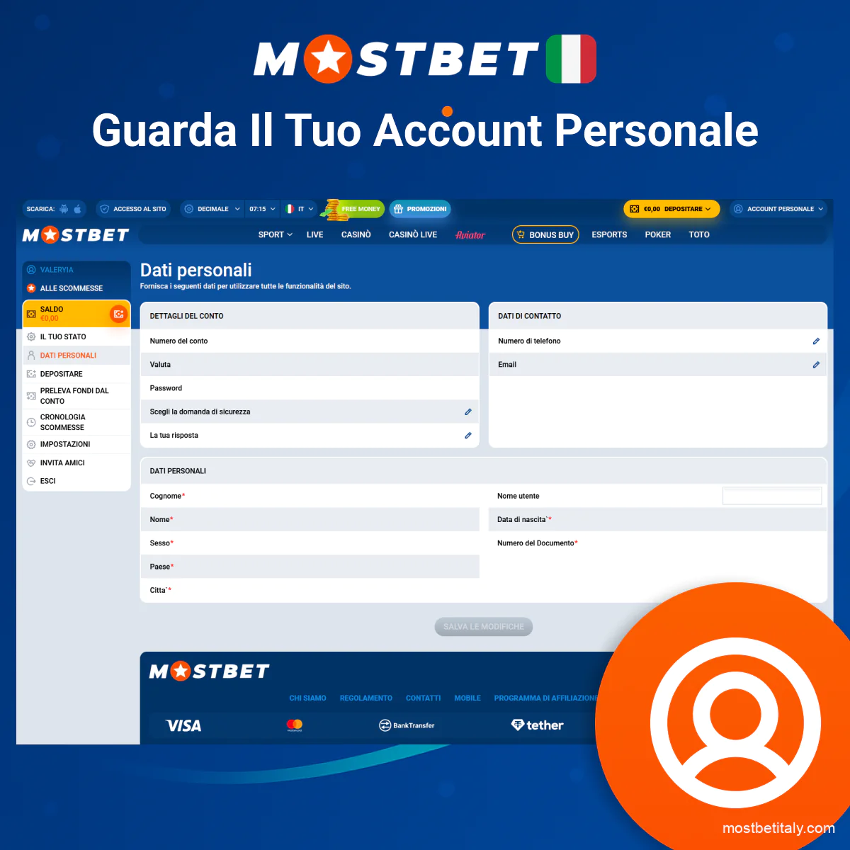 Panoramica dell’account personale Mostbet e sue funzionalità principali