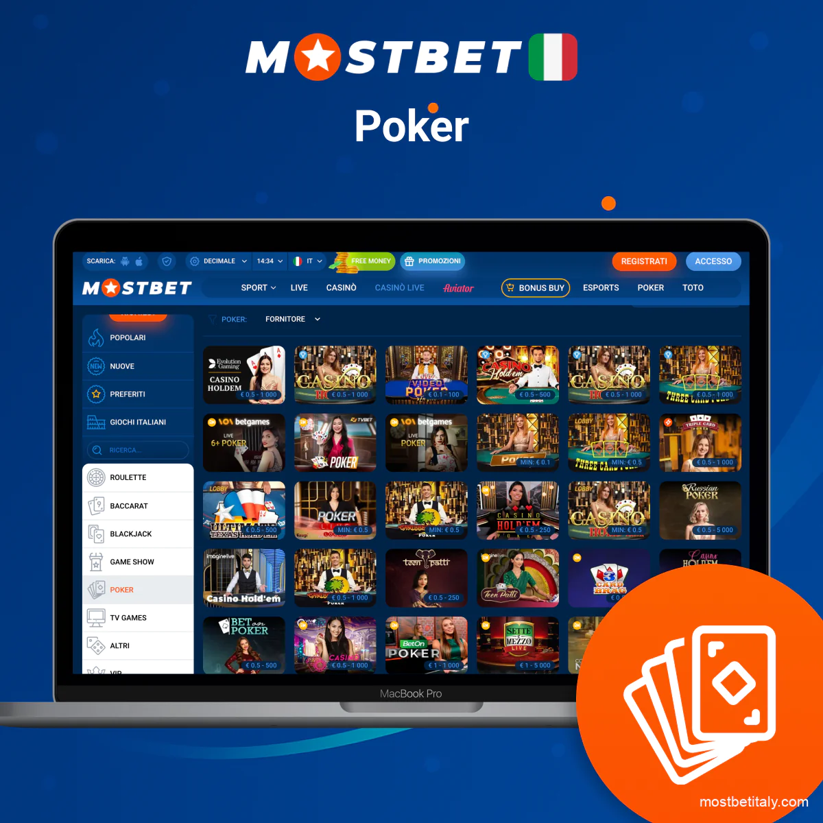 Tavoli da poker e tornei su Mostbet online