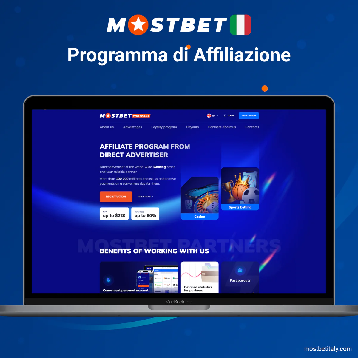 Guadagna con il programma affiliati Mostbet