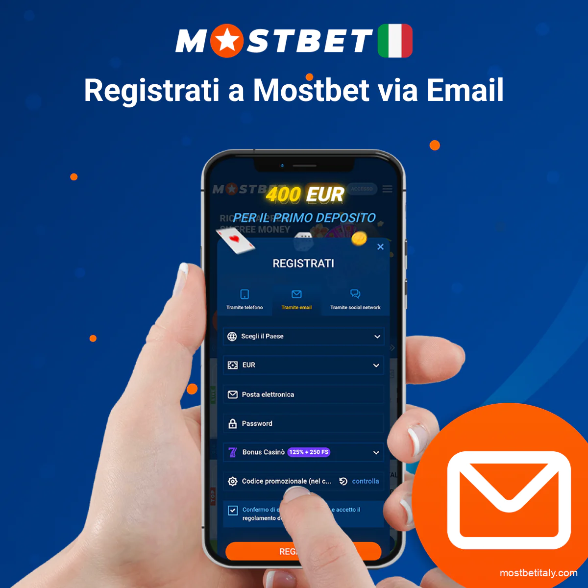 Creazione account Mostbet tramite email con conferma rapida