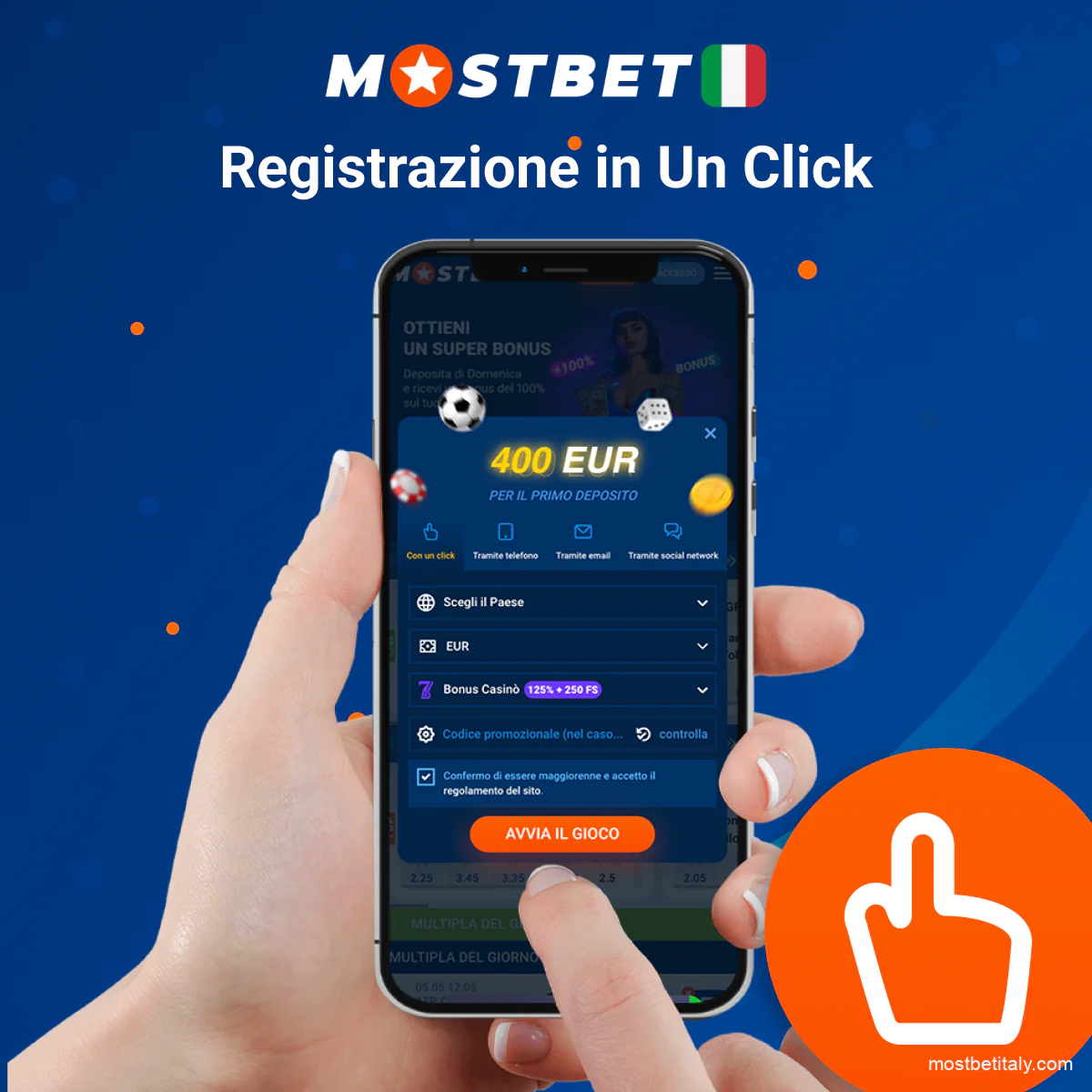 Registrazione in un click su Mostbet per una partenza veloce