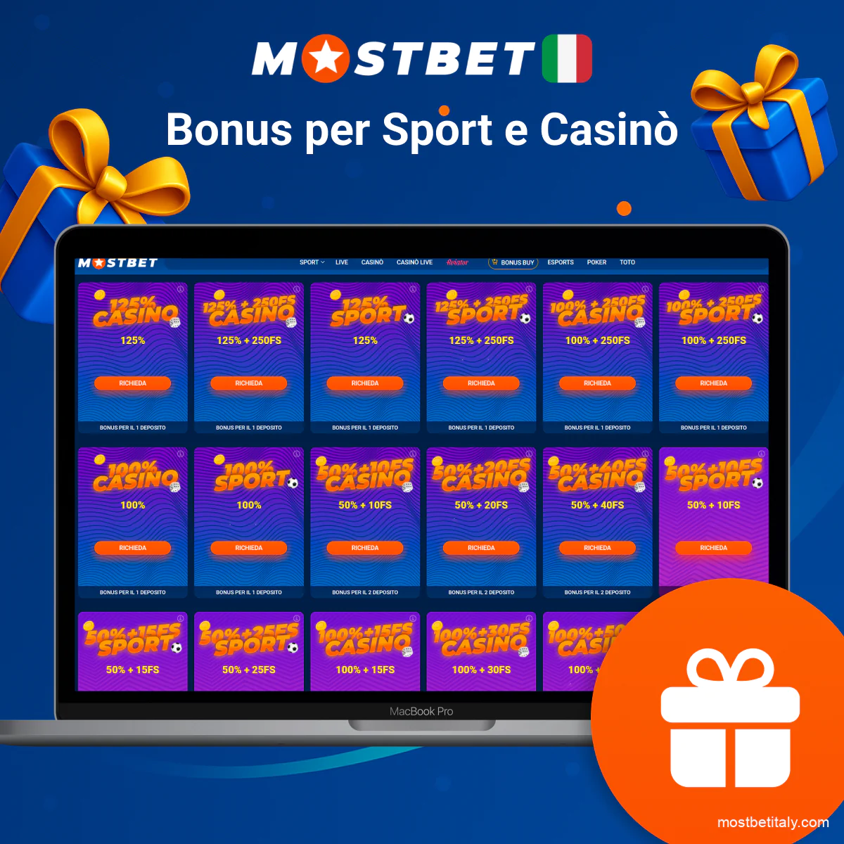 Bonus sport e casinò disponibili sull’app Mostbet