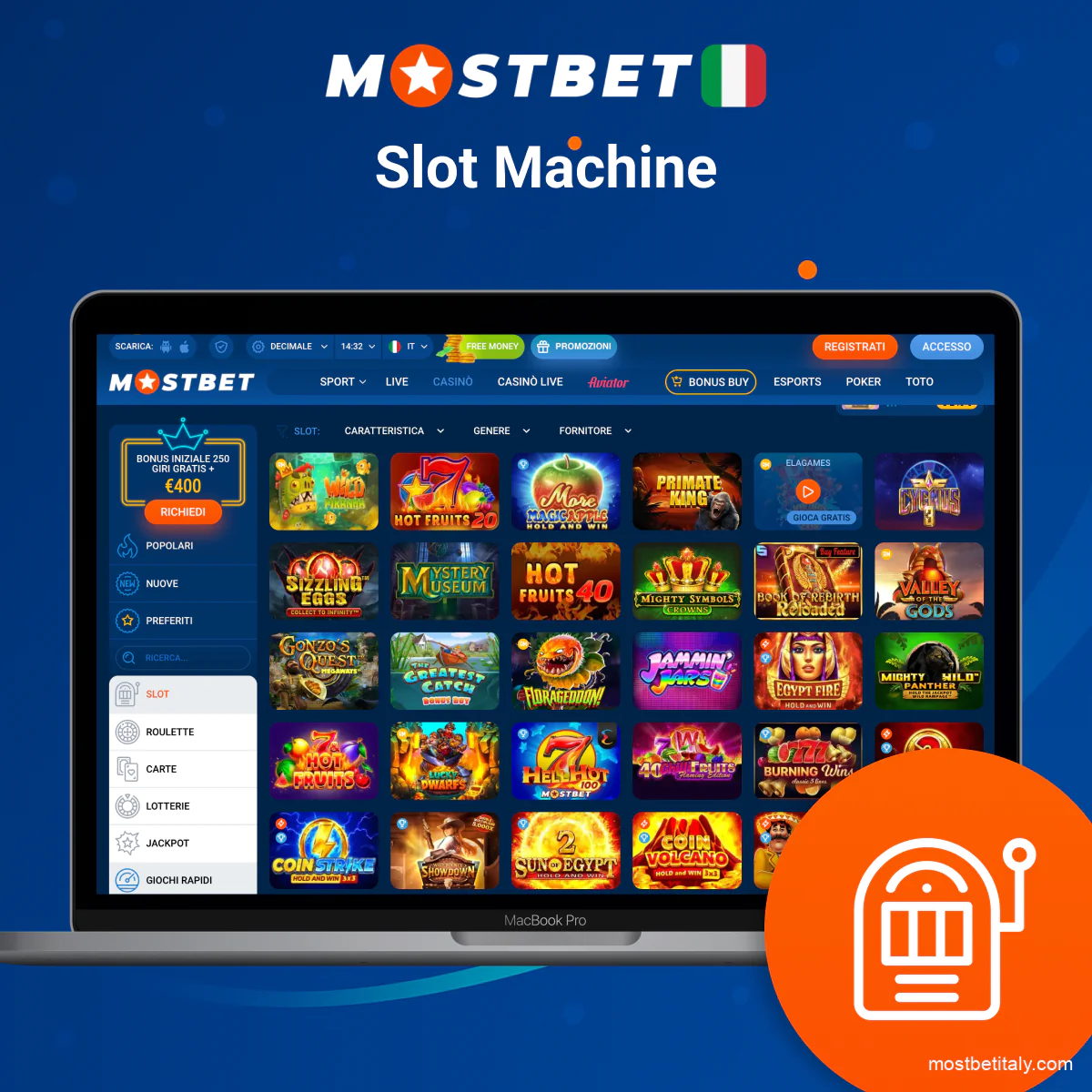 Slot machine online Mostbet con bonus e giri gratis