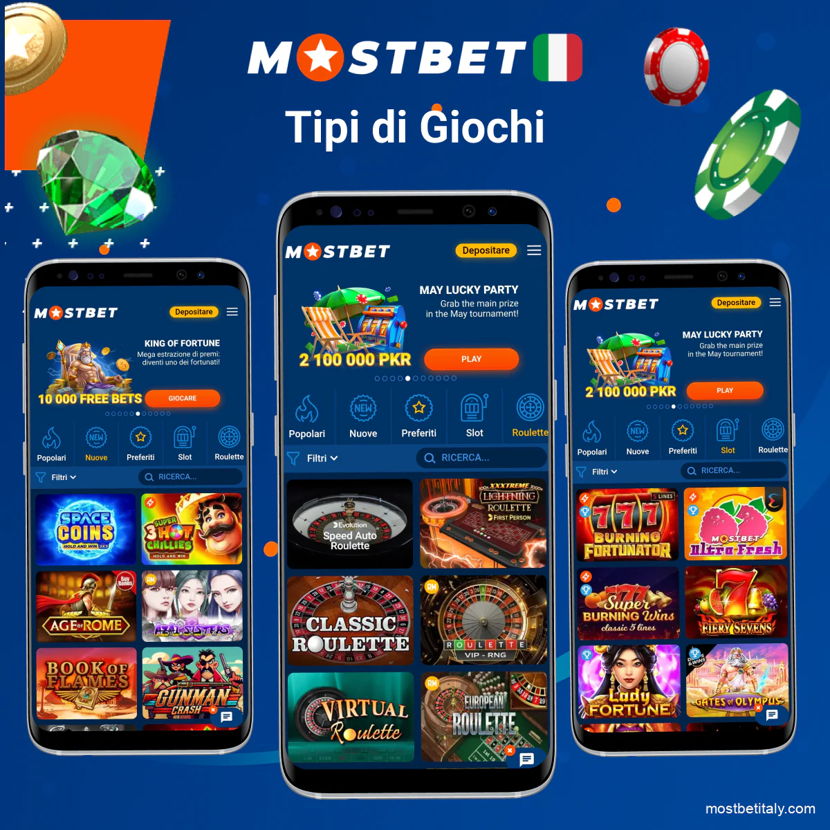 Giochi da casinò disponibili sull’app Mostbet