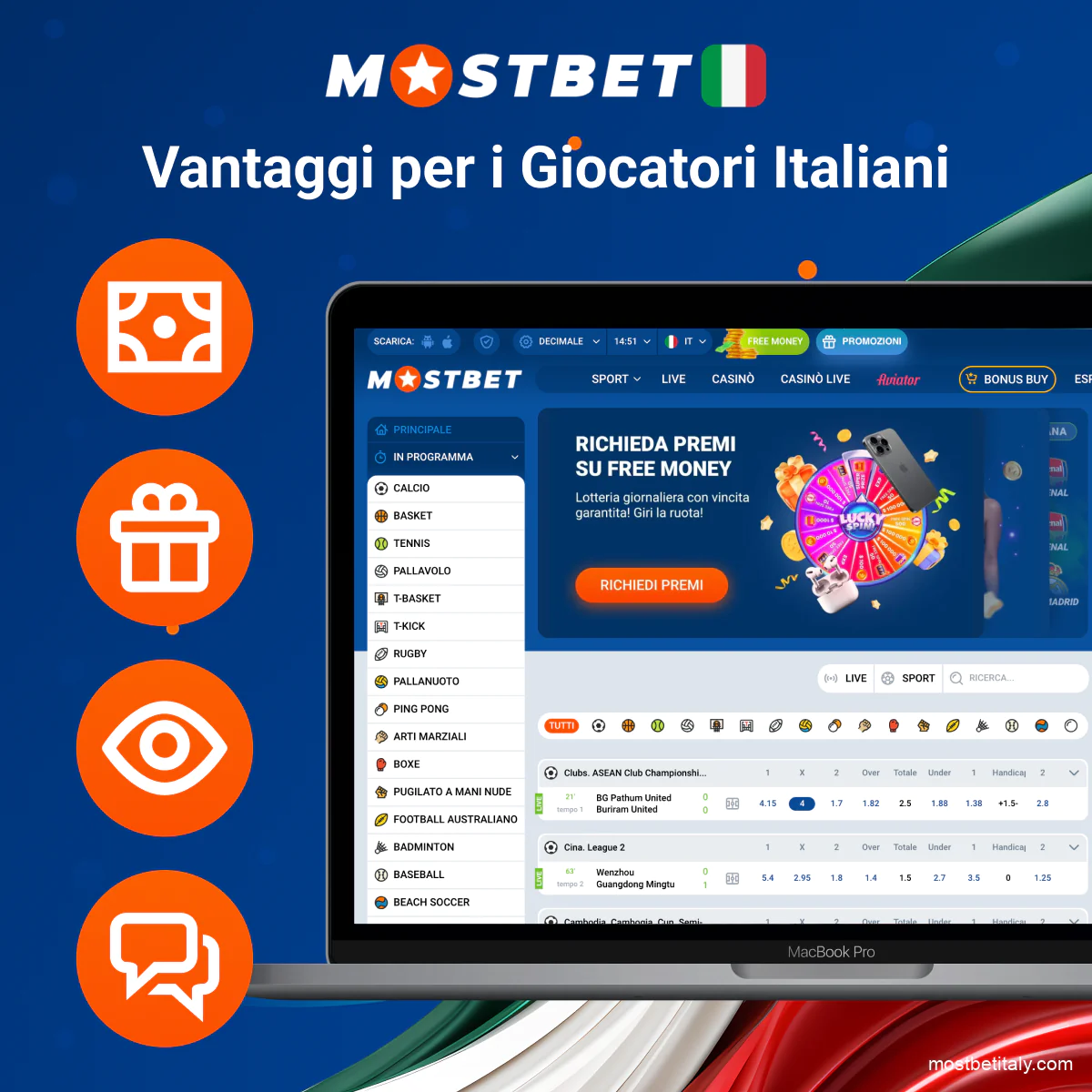 Vantaggi per i giocatori italiani su Mostbet, bonus e supporto 24/7